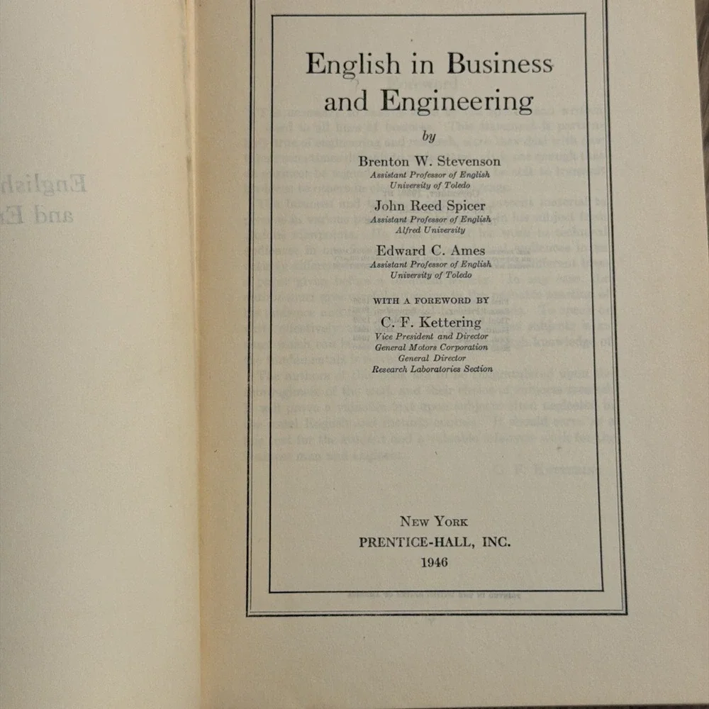 English In Business and Engineering 6th edition 1946- Stevenson Textbook